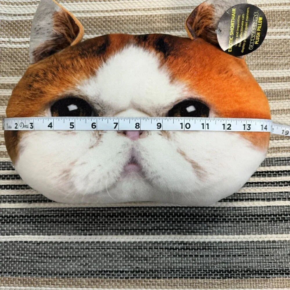 Expressions Plush Cat Pillow Exotic Shorthair Realistic Calico